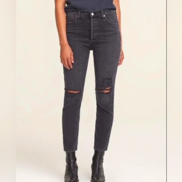 ✨HOST PICK✨AGOLDE | Nico in Cassette Black | Grunge Punk Distressed Jean | 26 - Picture 1 of 16